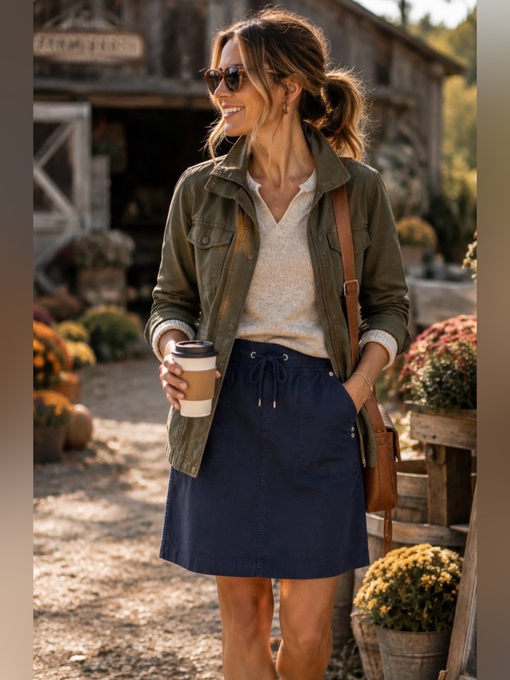 Telluride Clothing Navy Drawstring Utility Skirt Women’s Medium
